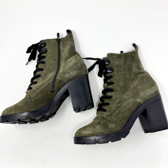 Frye Myra Lug Combat Boot in Olive Green - Picture 4 of 12